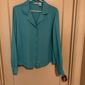 NEVER WORN TURQUOISE L/S BLOUSE